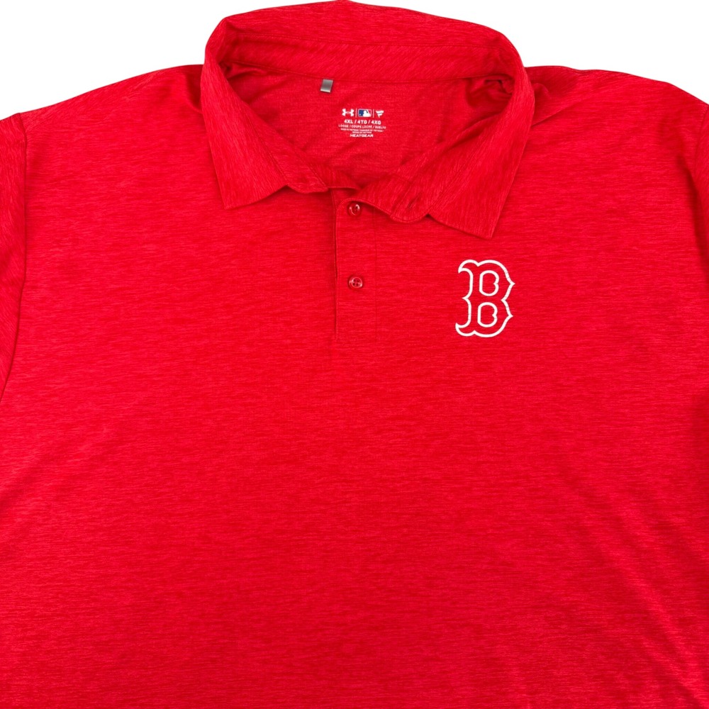 Under Armour Boston Red Sox MLB Polo Shirt Mens 4XL Red HeatGear UG11 Loose Fit